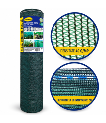 Plasa umbrire 40 g/mp, 1.5 x 50 m, verde